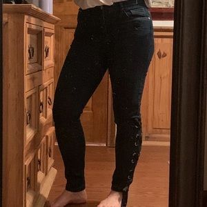 Venus dark blue jeans with ribbons NWOT Size 10